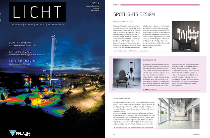 Abacus featured in Licht | August/September Issue