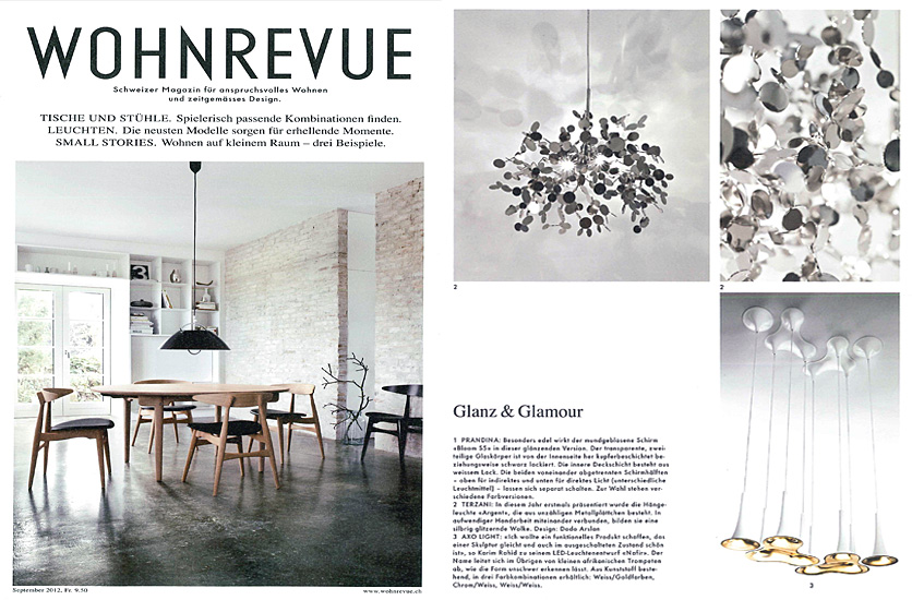 Argent featured in Wohnrevue