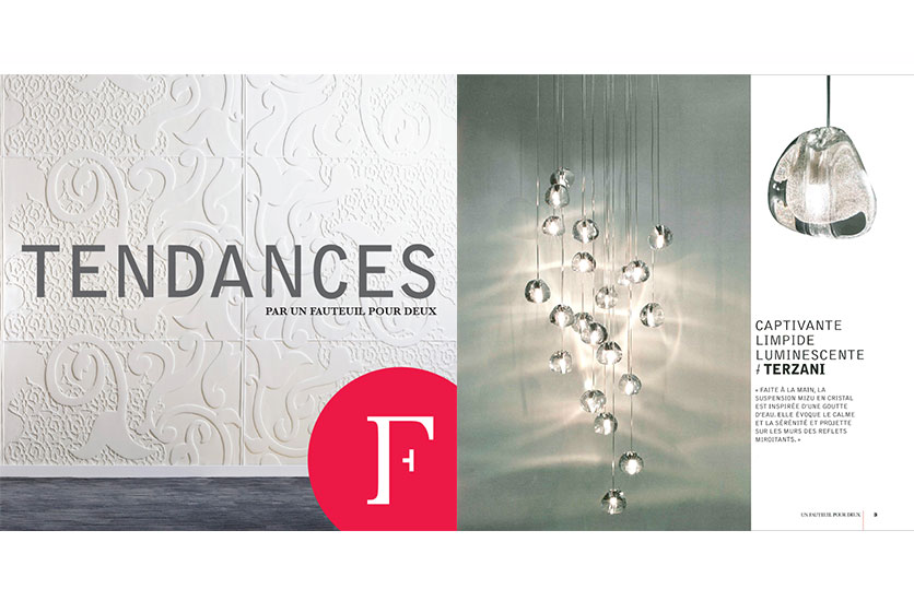 Mizu featured in Tendences | Par un fauteuil pour deux