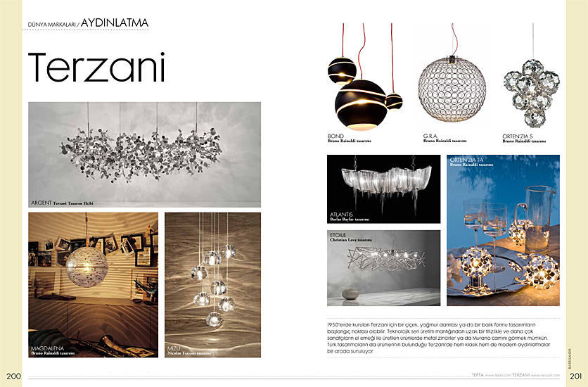 Terzani products featured in Elle Decoration