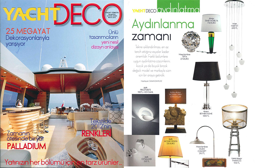 Orten'zia featured in Yacht deco